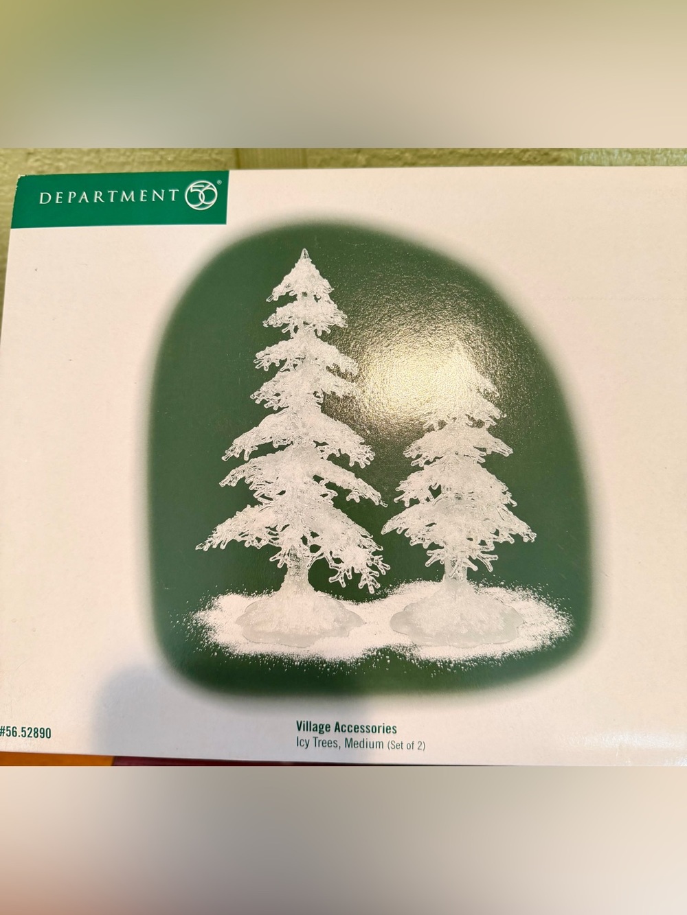 Department 56 Icy Trees Medium Set of 2 #56.52890 NEW From Estate Collection